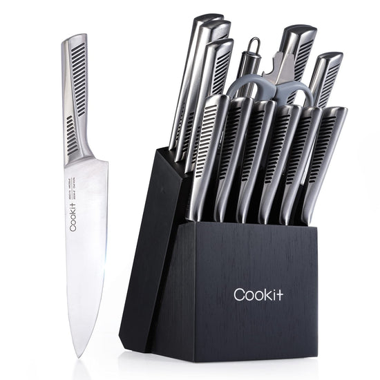Kitchen Knife Set, Chef Knives with Non-Slip German Stainless Steel Hollow Handle Cutlery Set.